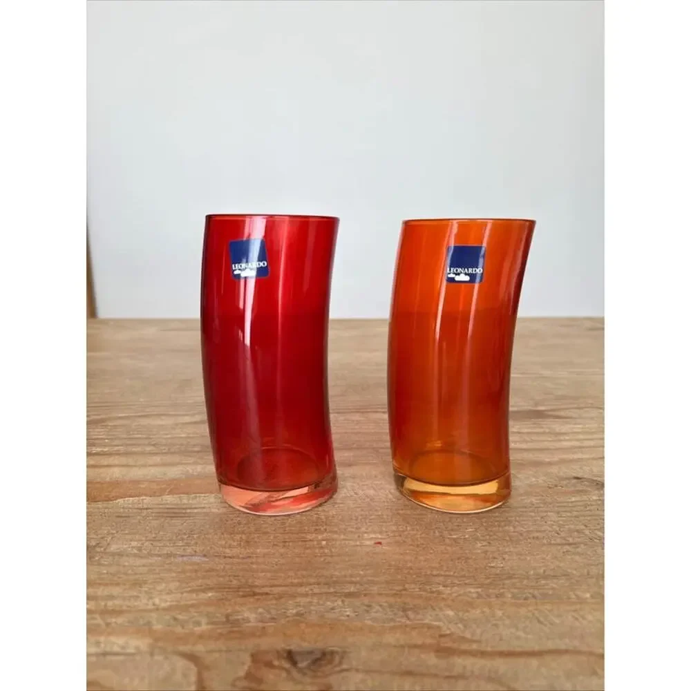 Vintage MCM 2 Leonardo Germany Swing Curved Glasses